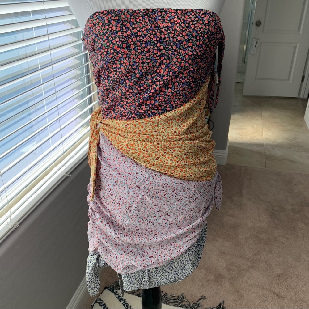 NWOT Shein medium sun dress strapless